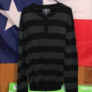 Stripped henley sweater